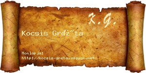Kocsis Gréta névjegykártya