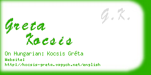 greta kocsis business card