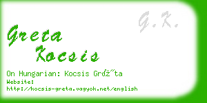 greta kocsis business card